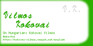 vilmos kokovai business card